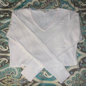 Debbie Morgan Soft white sweater with sequins